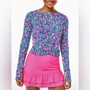 Lilly Pulitzer Luxletic Oden Twist Front Top XS Floral Activewear